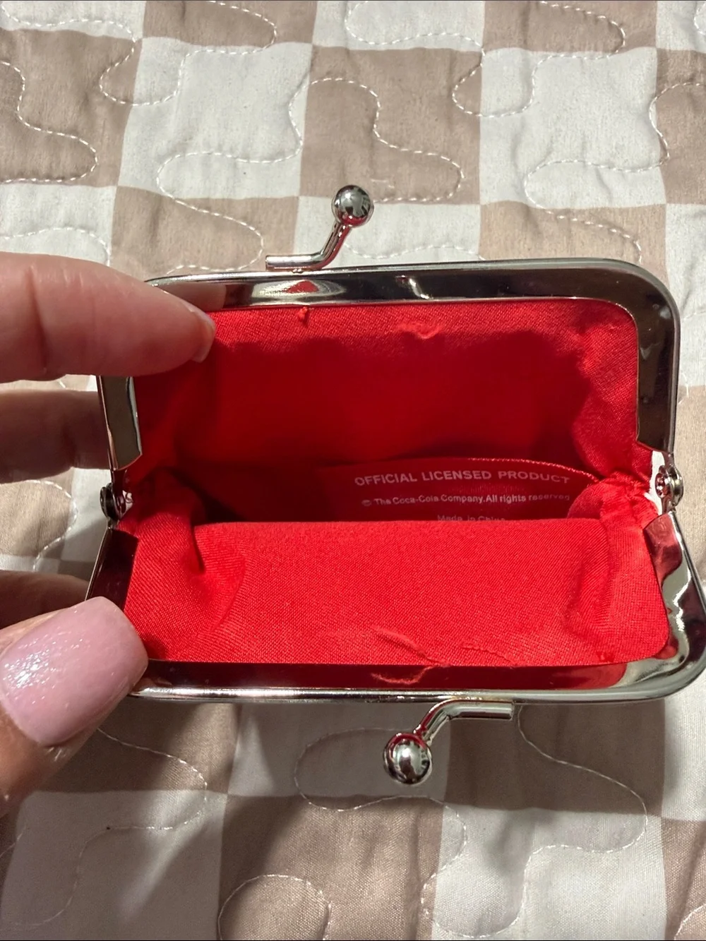 Coca-Cola Red Bottle Print Kiss-Lock Coin Purse